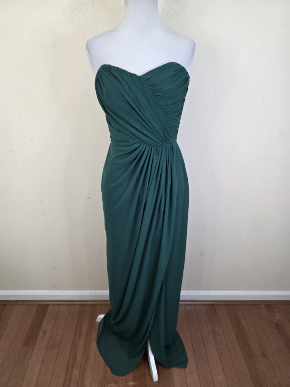 DESSY COLLECTION 2882 Hunter Green Size 4L LUX CHIFFON FORMAL PROM DRESS GOWN